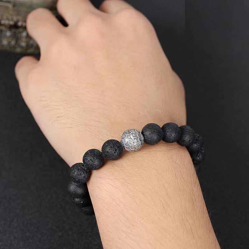 10mm Lava Rock Spiritual Healing Bracelet for Grounding