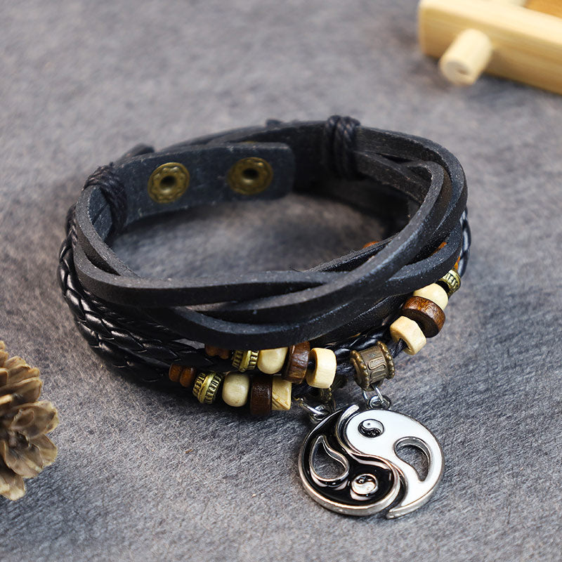 Unisex Copper Yin Yang Balance Bracelet for Couples