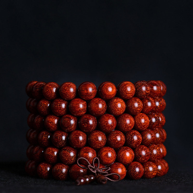 8mm Small Leaf Red Sandalwood Balance Bracelet