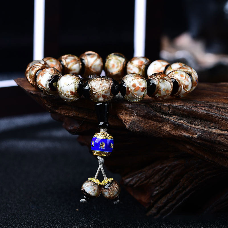 Tibetan Dragon Vein Agate Healing Bracelet 14mm