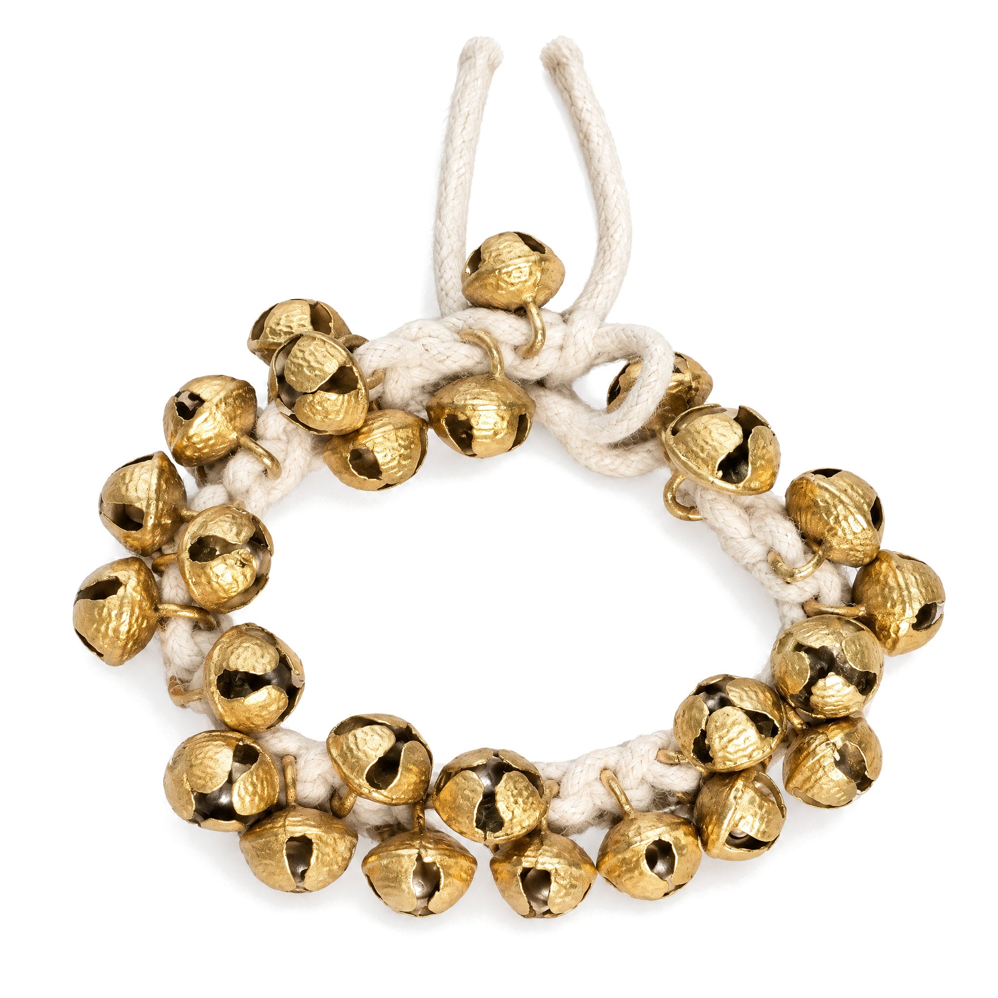 Dance Copper Bells Anklet, Small 1.5 cm and Large 1.7 cm, on a white background