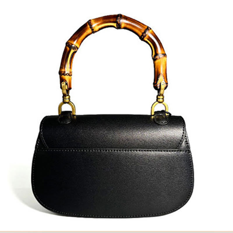 Black Bamboo Xiangyunsha Silk Curve Bamboo Handle Crossbody Bag