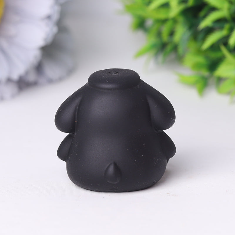 Black Obsidian 1.65-inch Pompom Purin Crystal Figurine