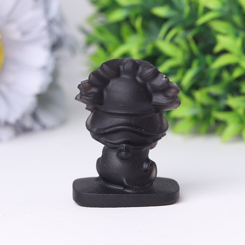 Black Obsidian 2.5 Inch Fortune Cat Crystal Carving