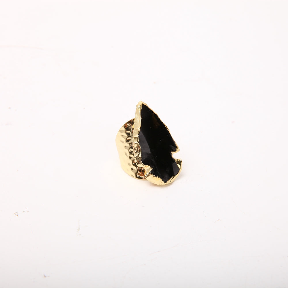 Black Obsidian Adjustable Handmade Ring