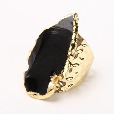Black Obsidian Adjustable Handmade Ring
