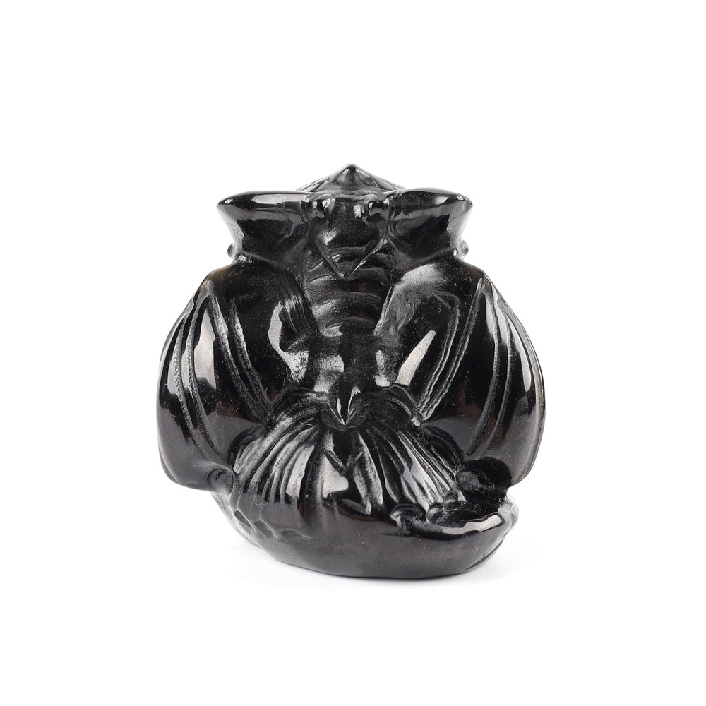 Black Obsidian Crystal Dragon Carving 2.4in Sculpture
