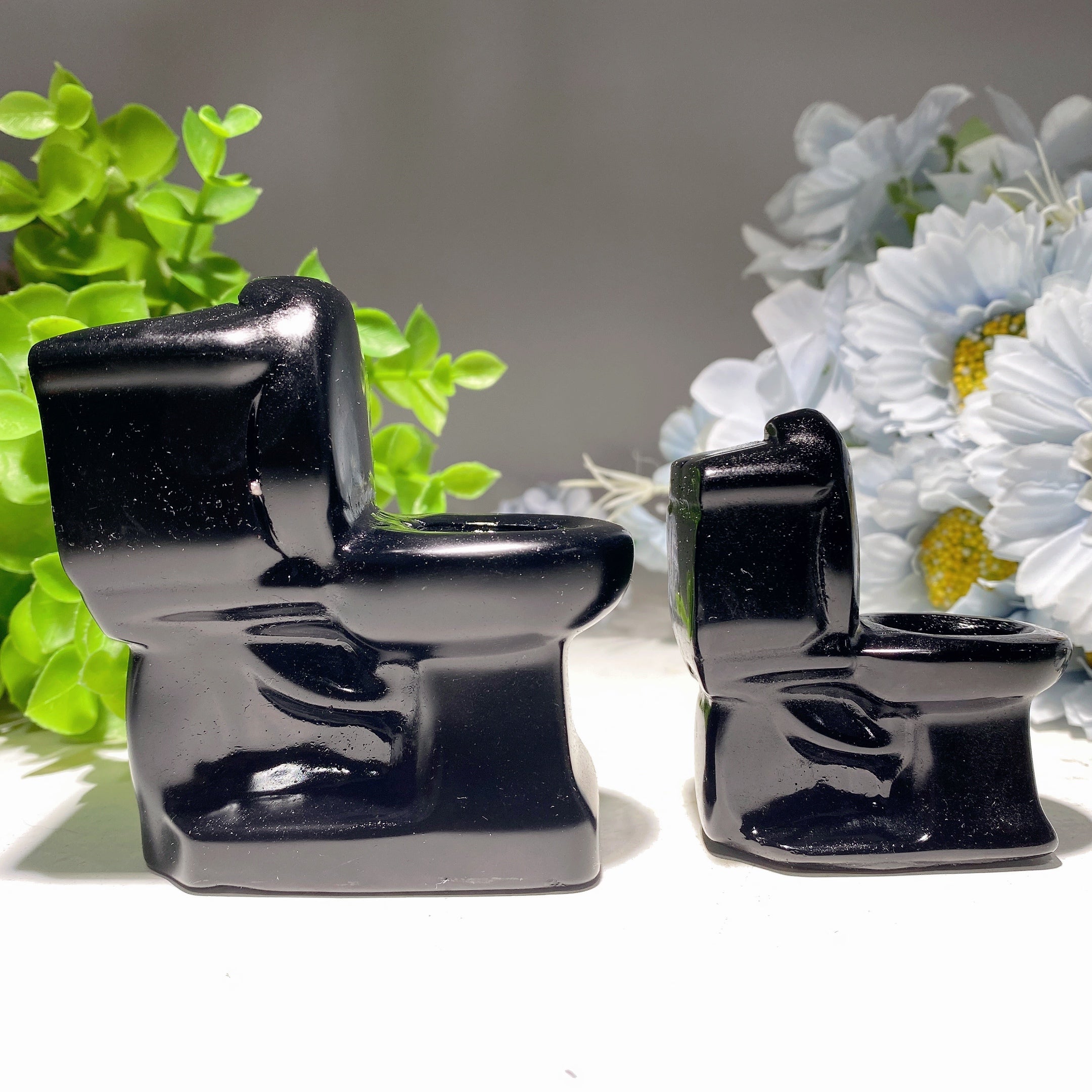 Black Obsidian Crystal Figurines 2.4-3.1 Inch Healing Carvings