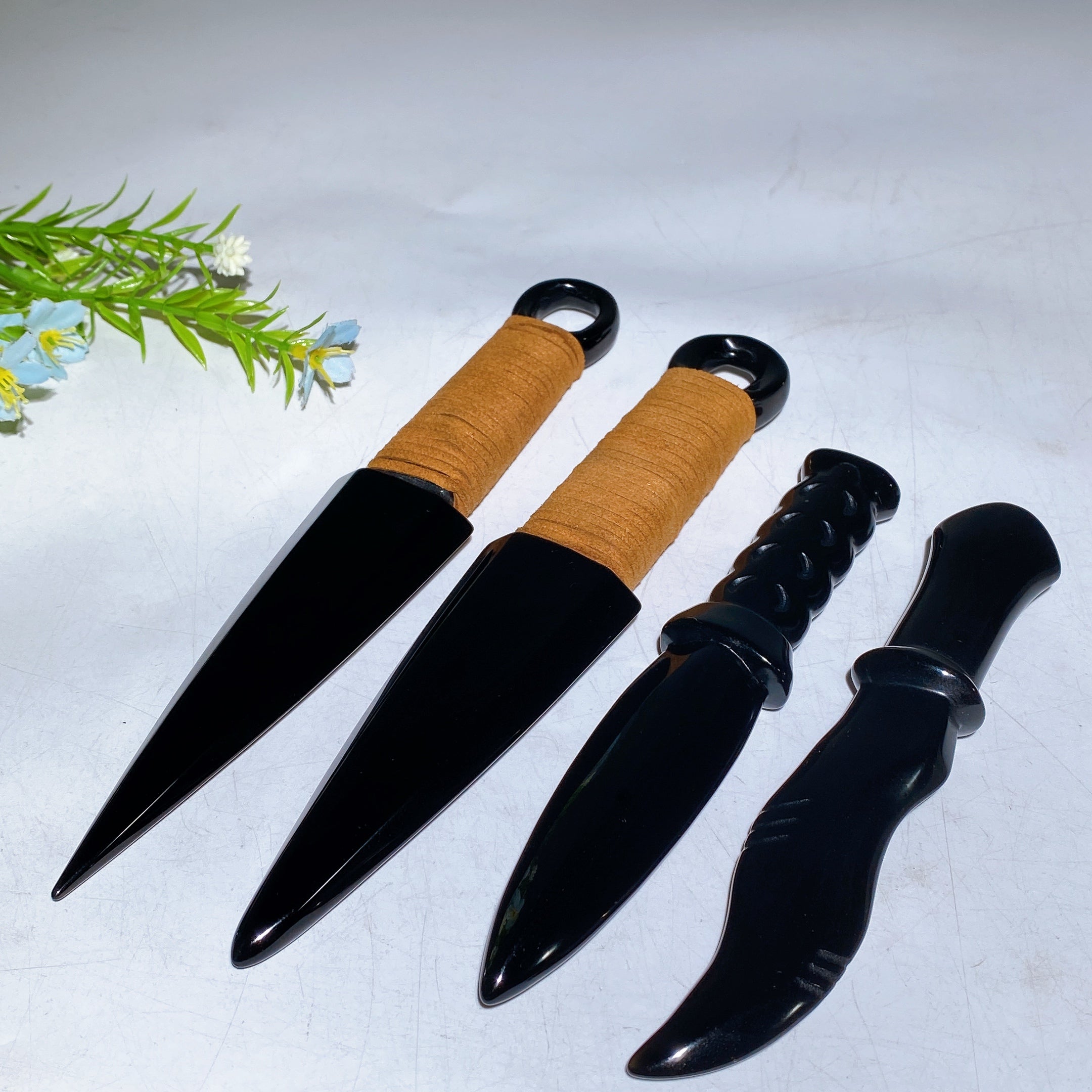 Black Obsidian Dagger Carving 5.8in Healing Crystal