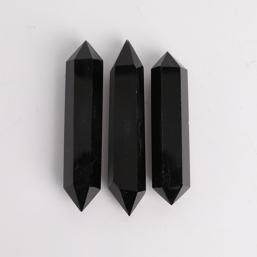 Black Obsidian Double Terminated Crystal Points 3.4-4 Inches