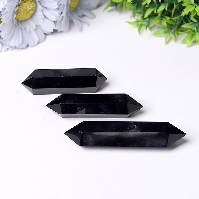 Black Obsidian Double Terminated Point 2.4-4.5 inches Healing Crystal