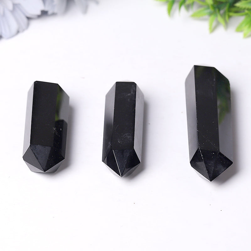 Black Obsidian Double Terminated Point 2.4-4.5 inches Healing Crystal