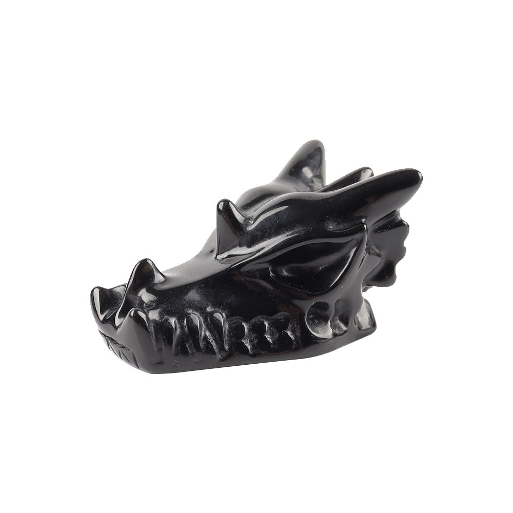 Black Obsidian Dragon Head Crystal Carving 2.5in