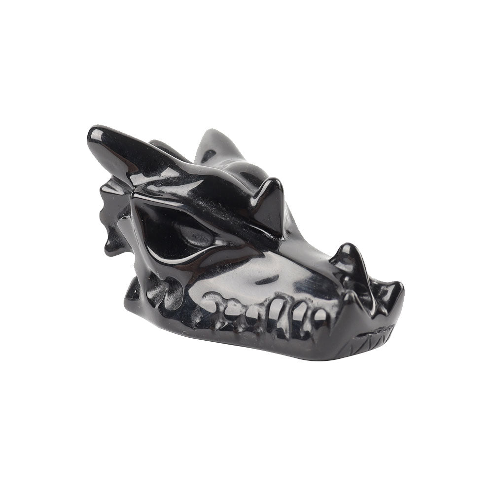 Black Obsidian Dragon Head Crystal Carving 2.5in