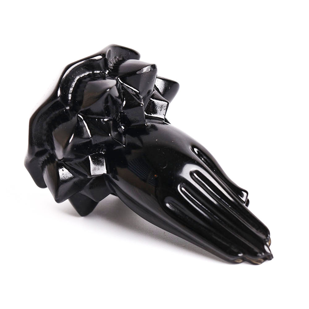 Black Obsidian Hand Carving Crystal Decor 2.86" Sculpture