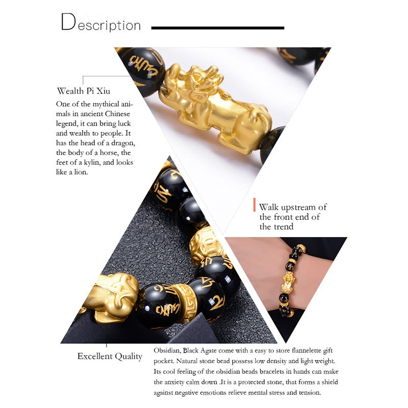 Black Obsidian PiXiu Protection Bracelet