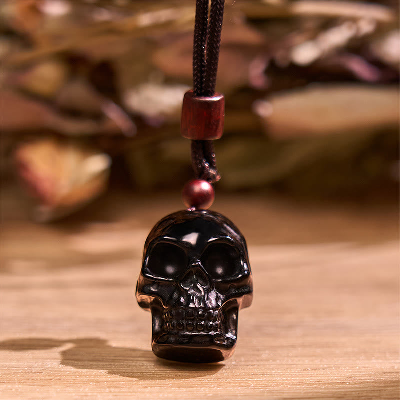 Black Obsidian Skeleton Necklace for Fulfillment & Transformation