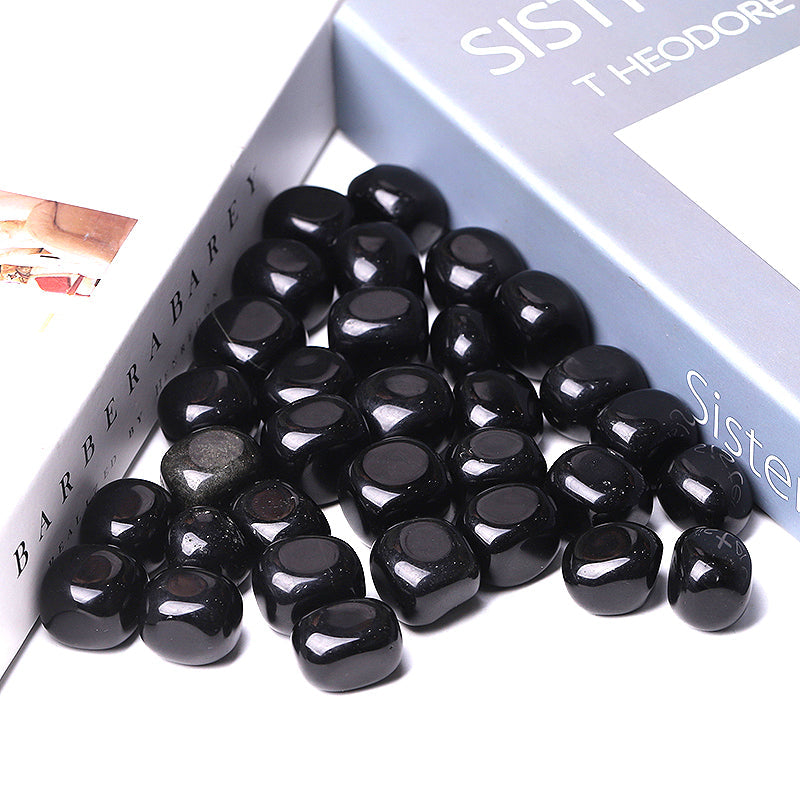 Black Obsidian Tumbled Stones 15-20mm for Healing