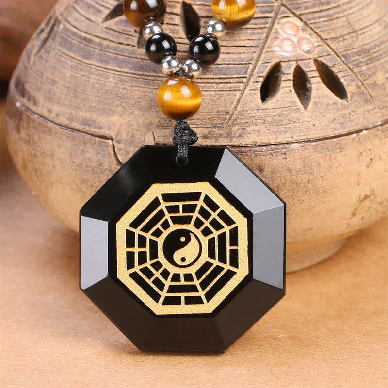 Black Obsidian Yin Yang Necklace | Purification & Balance