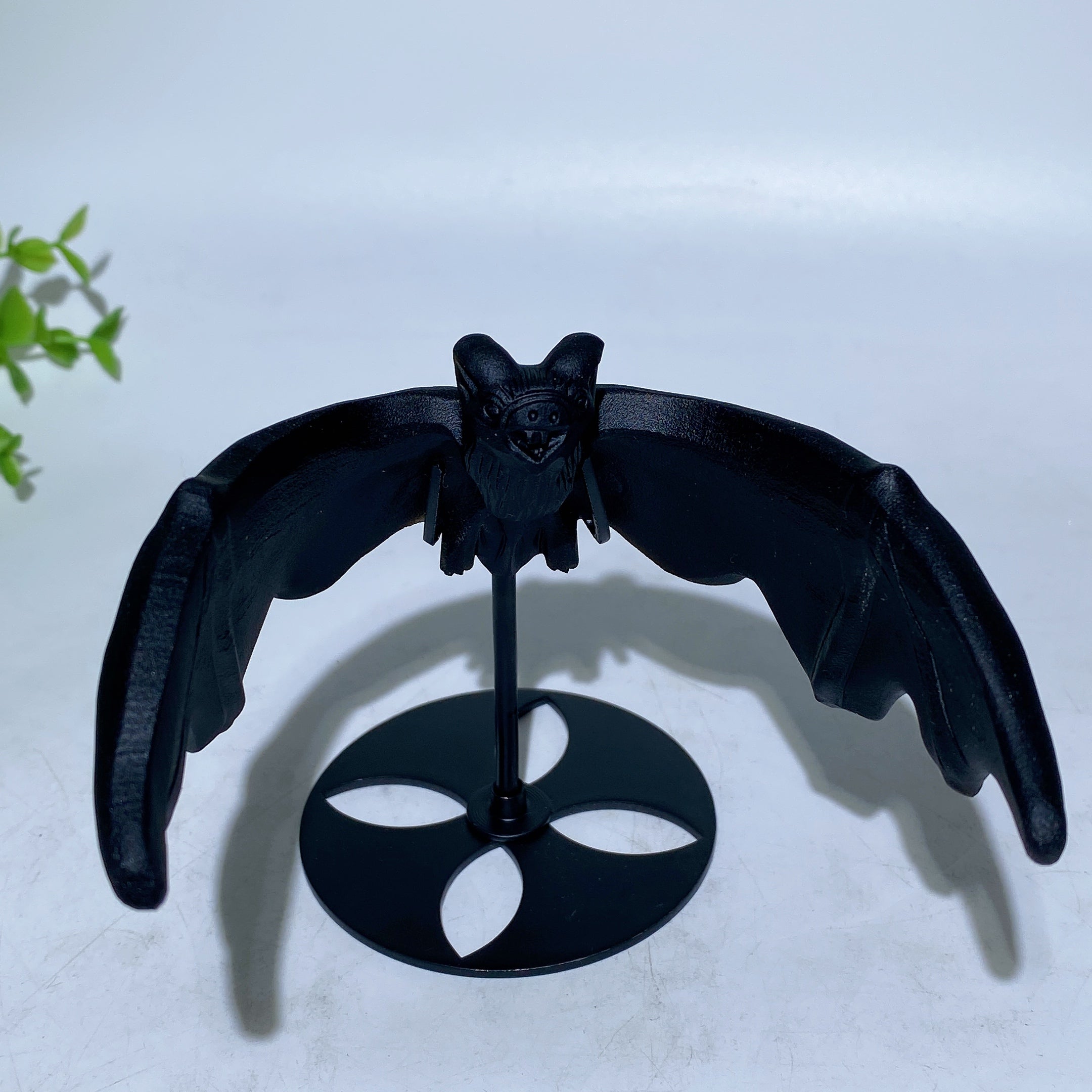 Black Obsidian Yooperlite Flying Bat Crystal Carving
