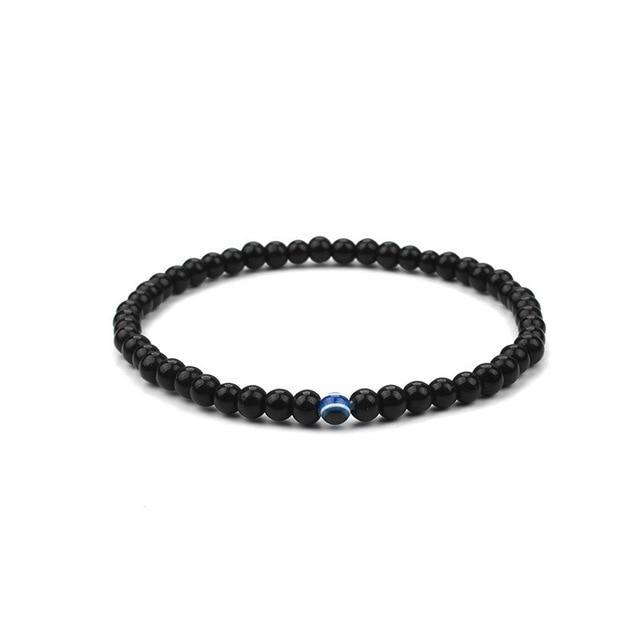 Black Onyx Bracelet with Evil Eye Symbol