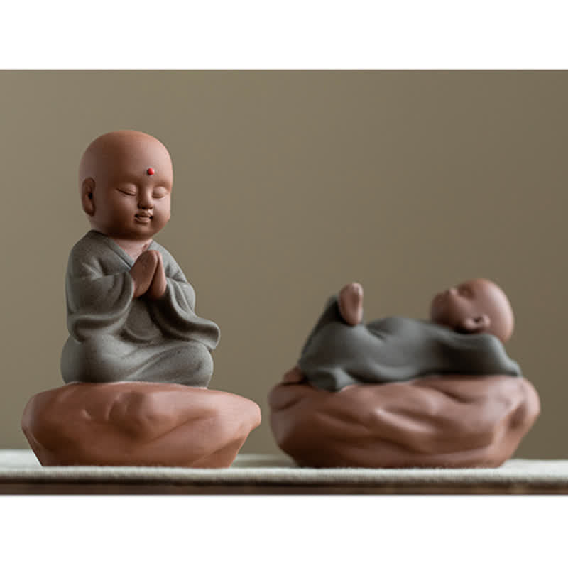 Black Peach Wood Buddha Flower Zen Decor 5.4cm Calm Cure