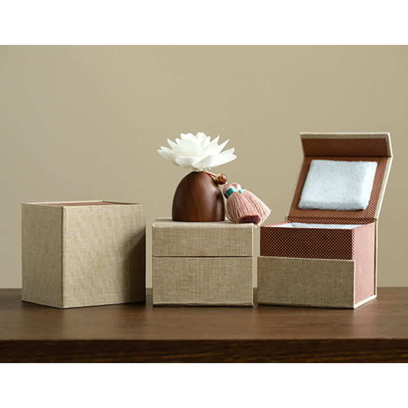 Black Peach Wood Buddha Flower Zen Decor 5.4cm Calm Cure