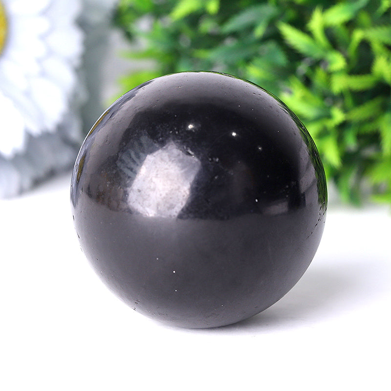 Black Shungite Sphere 50mm or 60mm Chakra Healing