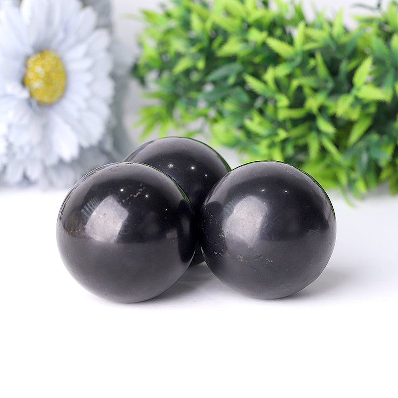 Black Shungite Sphere 50mm or 60mm Chakra Healing
