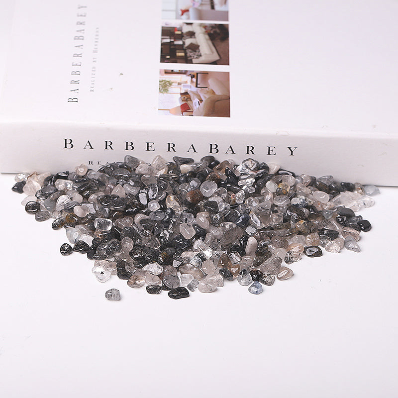 Black Tourmaline in Quartz Chips 5-9mm Crystal Specimen