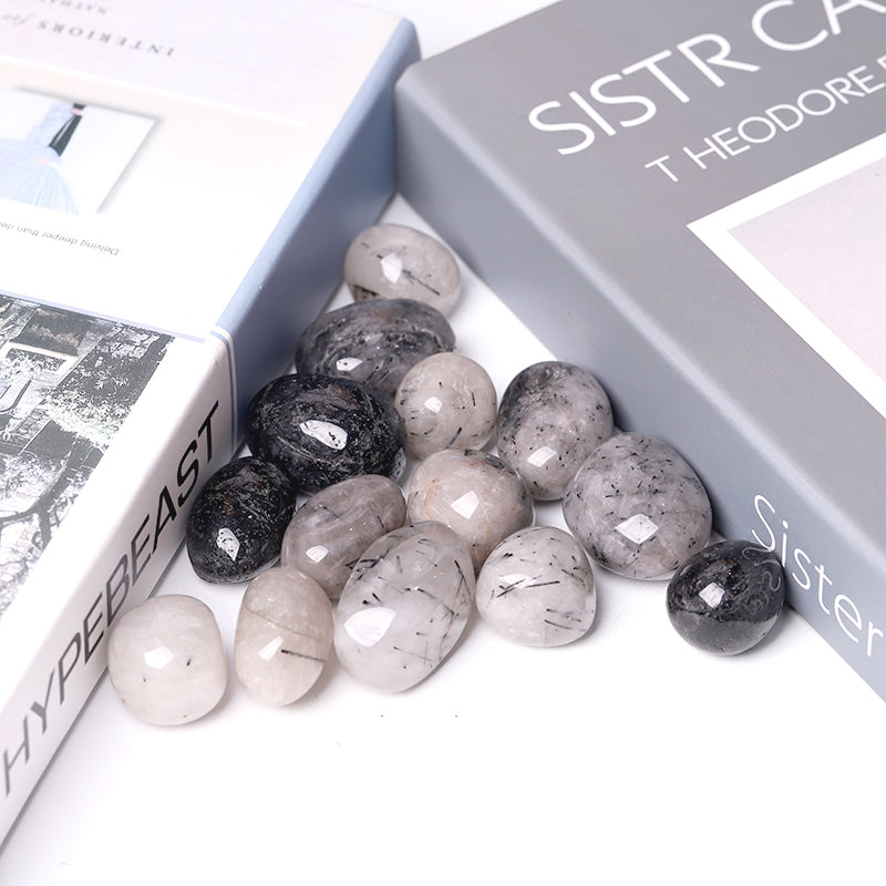 Black Tourmaline Tumbled Stones 25-40mm for Energy Healing