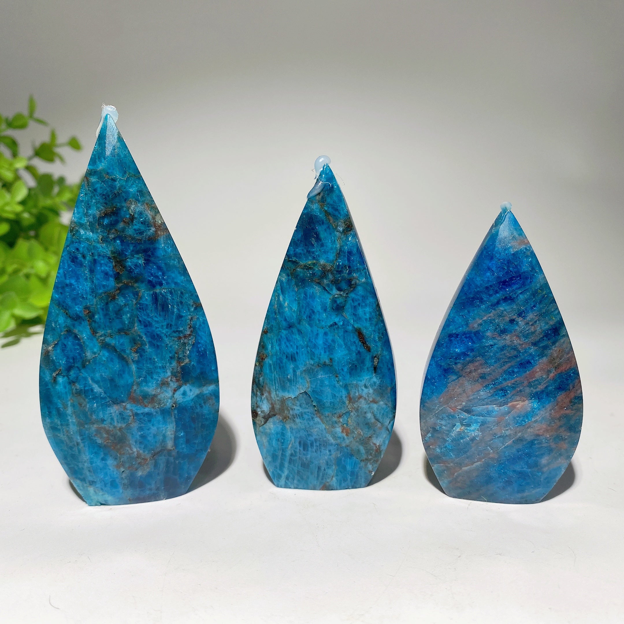 Blue Apatite Heart Palm Stone 1.5-4" Crystal Healing