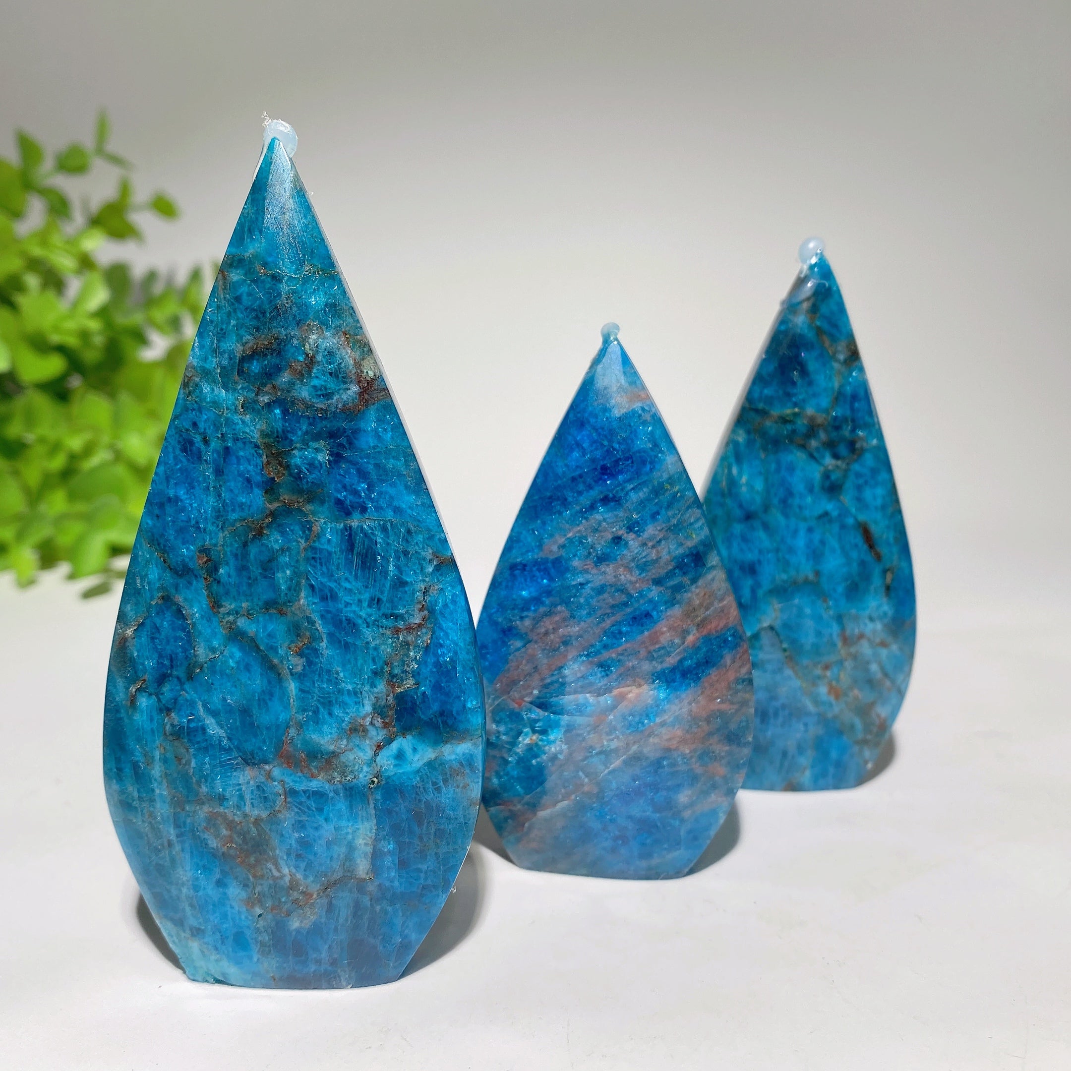 Blue Apatite Heart Palm Stone 1.5-4" Crystal Healing