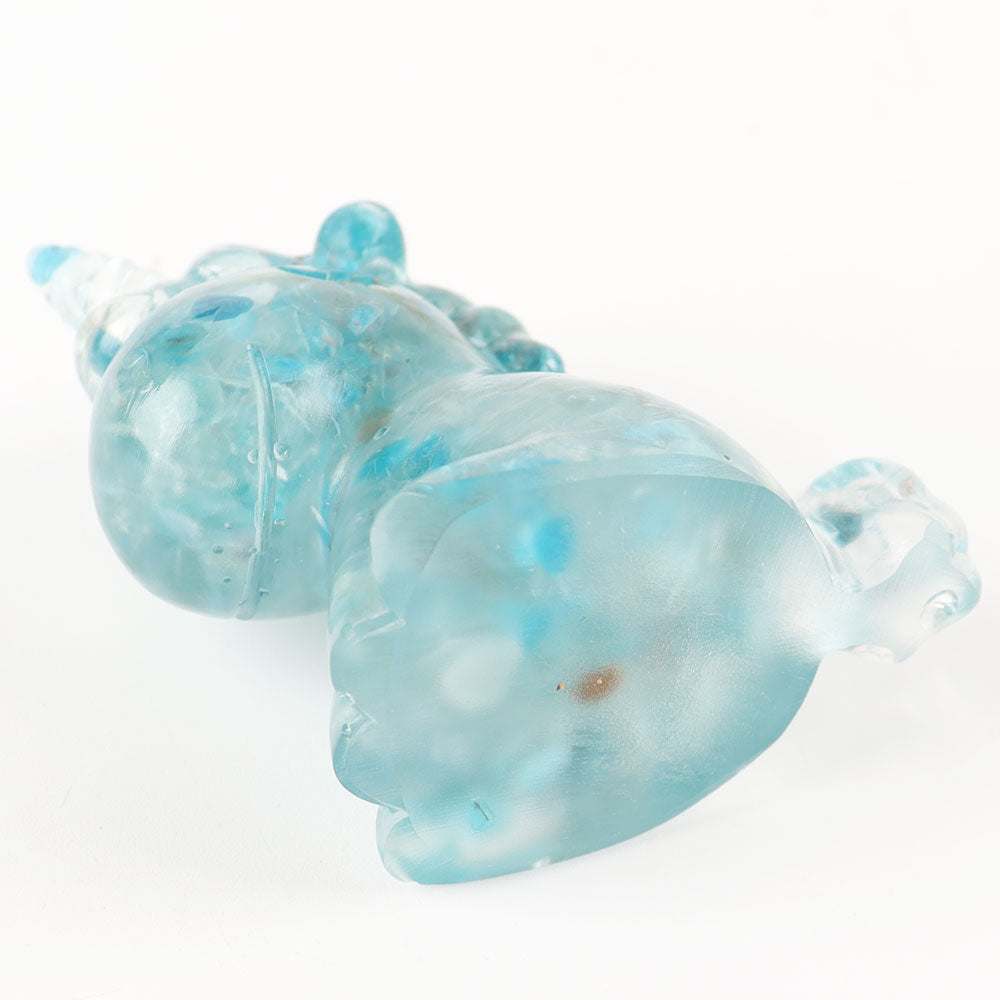 Blue Apatite Resin Spiritual Unicorn Figurine 2.1in