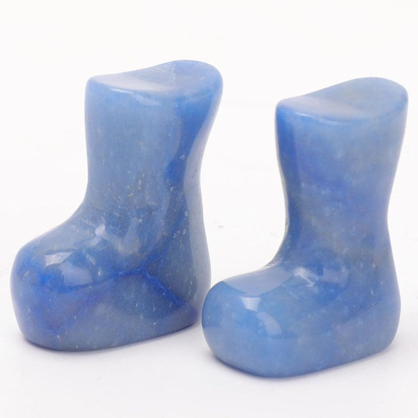 Blue Aventurine Crystal Figurines Set 1.5in Boots