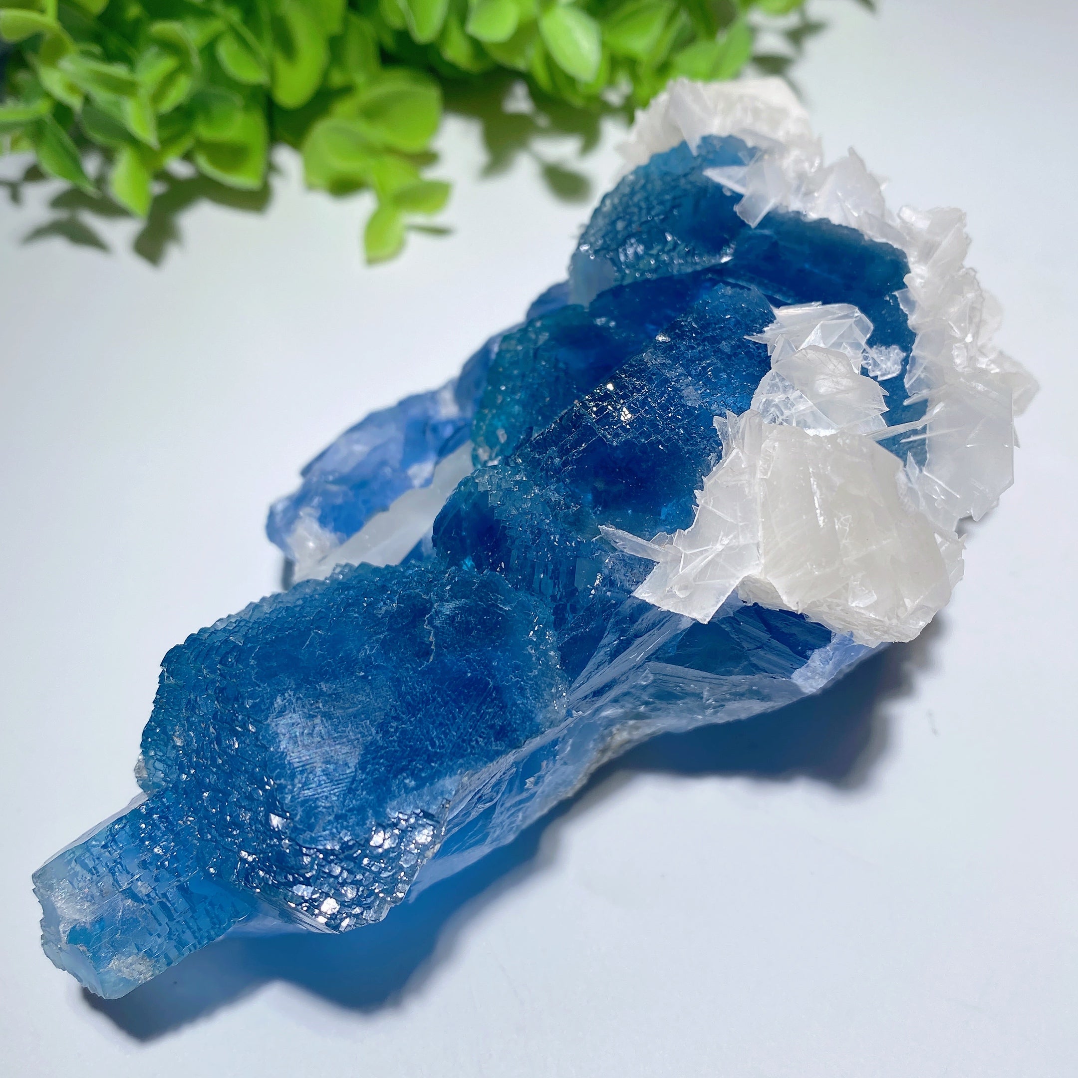 Blue Fluorite & Calcite Crystal Specimens 3.2-5.2in Healing Display