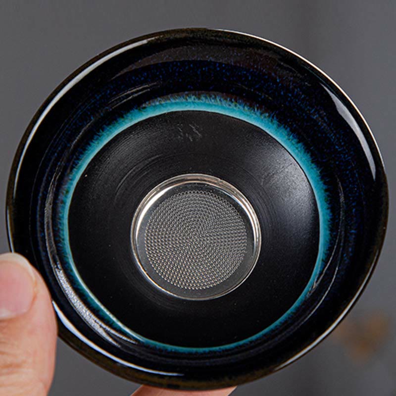 Blue Gradient Ceramic Gongfu Teapot Set for Zen Decor