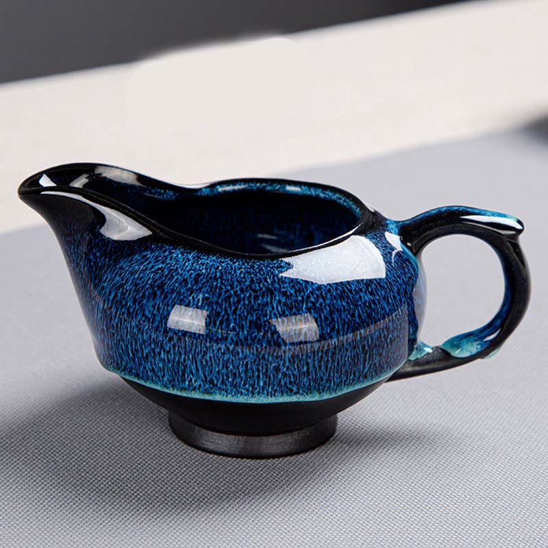 Blue Gradient Ceramic Gongfu Teapot Set for Zen Decor