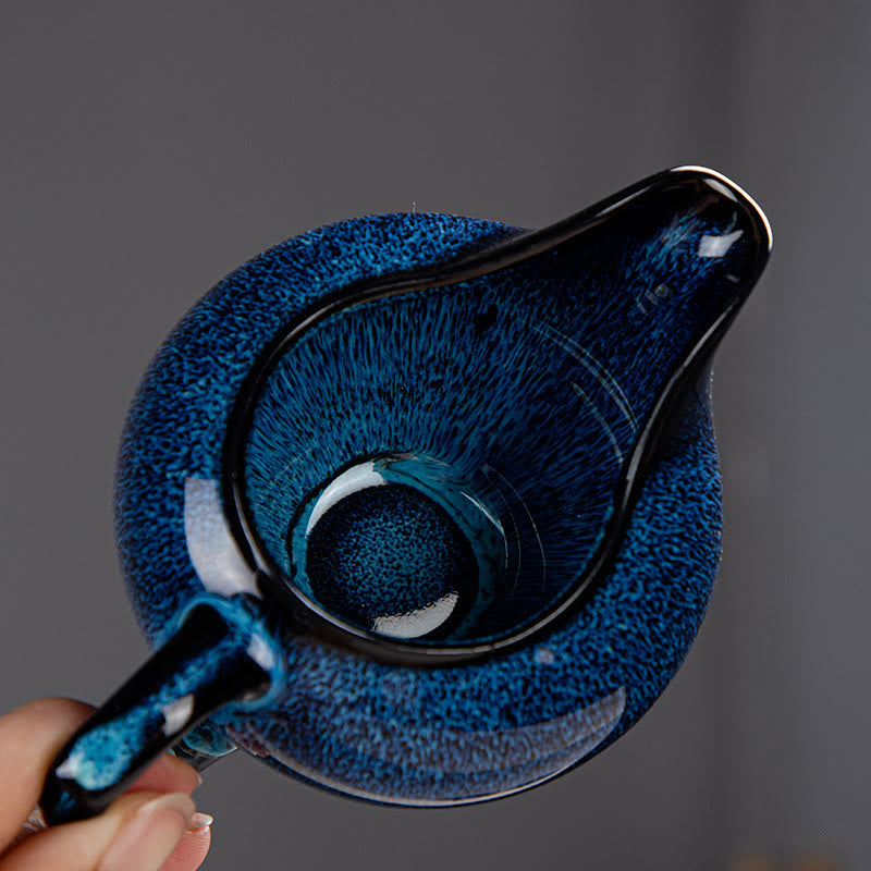 Blue Gradient Ceramic Gongfu Teapot Set for Zen Decor