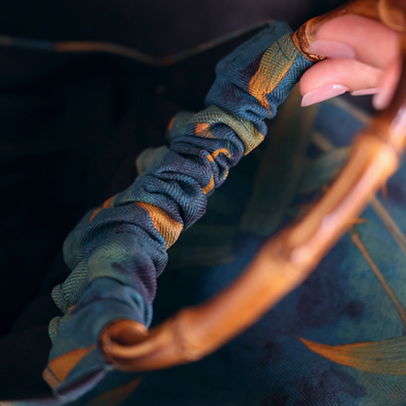 Blue Green Bamboo Leaves Spiritual Accessories Bag