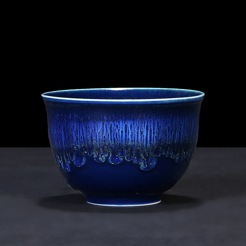 Blue Jianzhan Ceramic Teacup 160ml Zen Decor