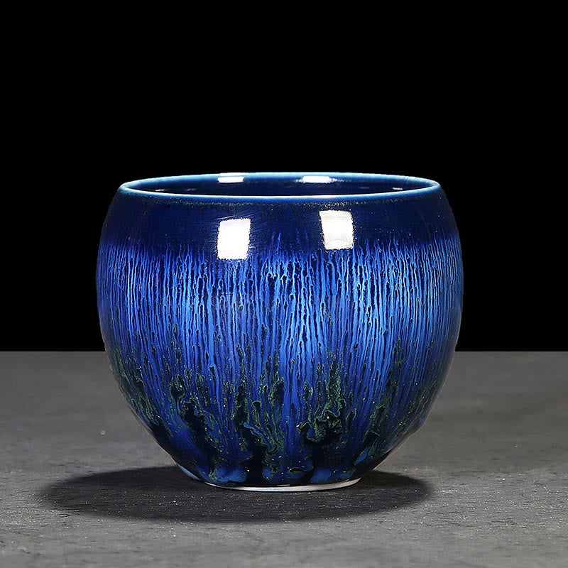 Blue Jianzhan Ceramic Teacup 160ml Zen Decor