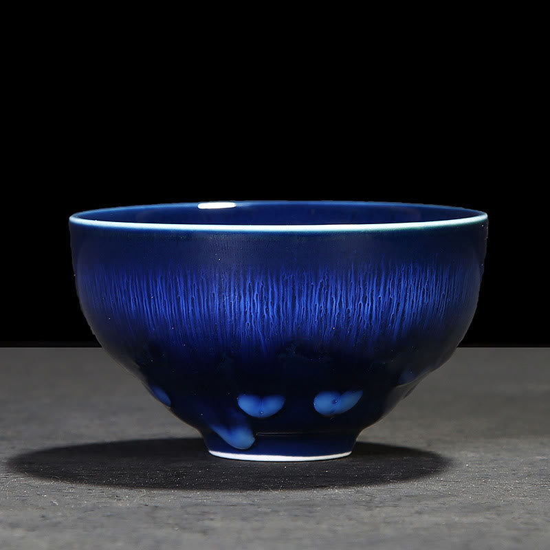 Blue Jianzhan Ceramic Teacup 160ml Zen Decor