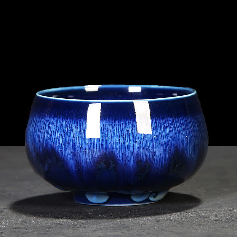 Blue Jianzhan Ceramic Teacup 160ml Zen Decor