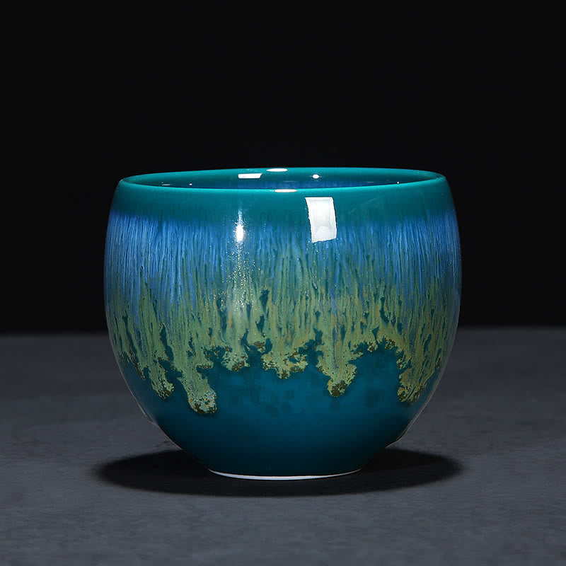 Blue Jianzhan Ceramic Teacup 160ml Zen Decor