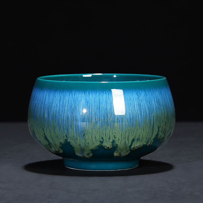 Blue Jianzhan Ceramic Teacup 160ml Zen Decor
