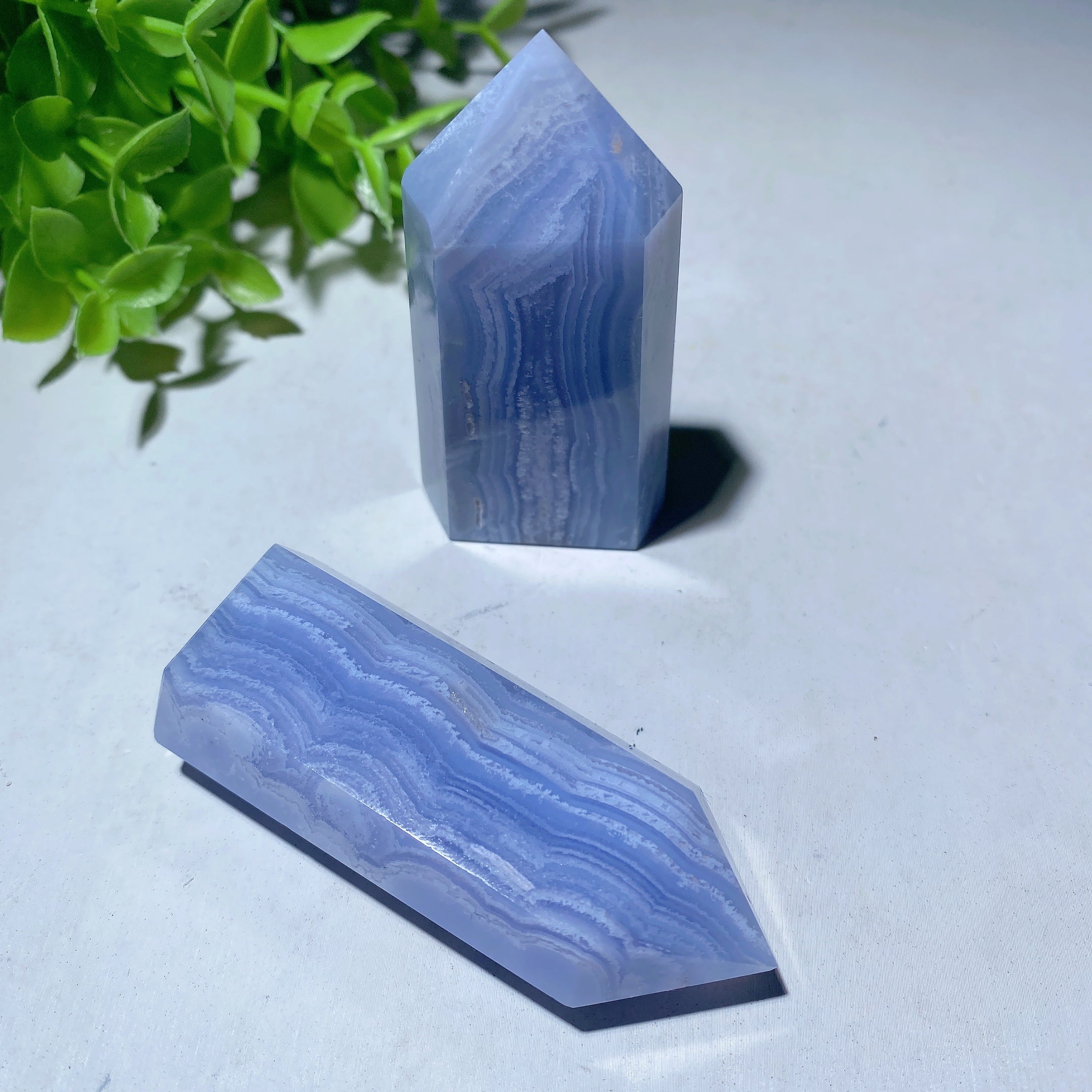 Blue Lace Agate Carvings Crystal Shapes 1.3-4.5 Inch
