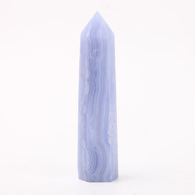 Blue Lace Agate Crystal Point 4-4.5 Inches for Healing