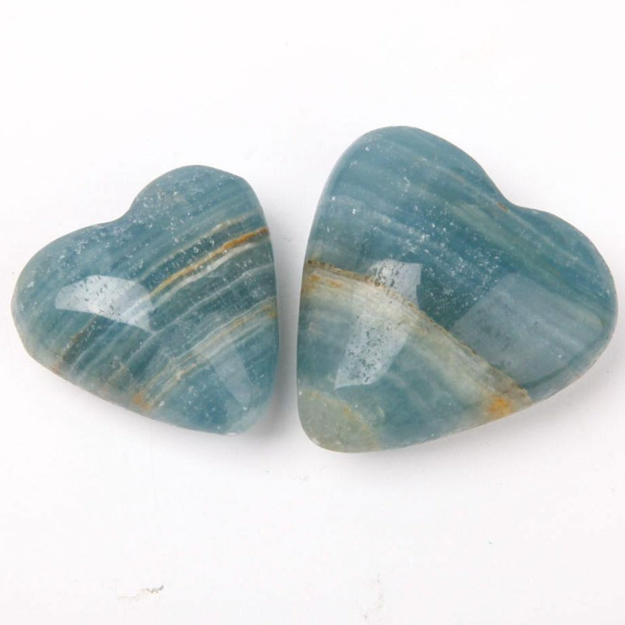 Blue Onyx Heart Shape Crystal Carving 2 Inch