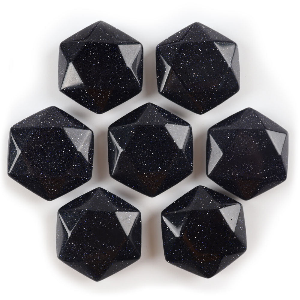 Blue Sand Stone Star Shape Palm Stone 1.18in Healing Crystal